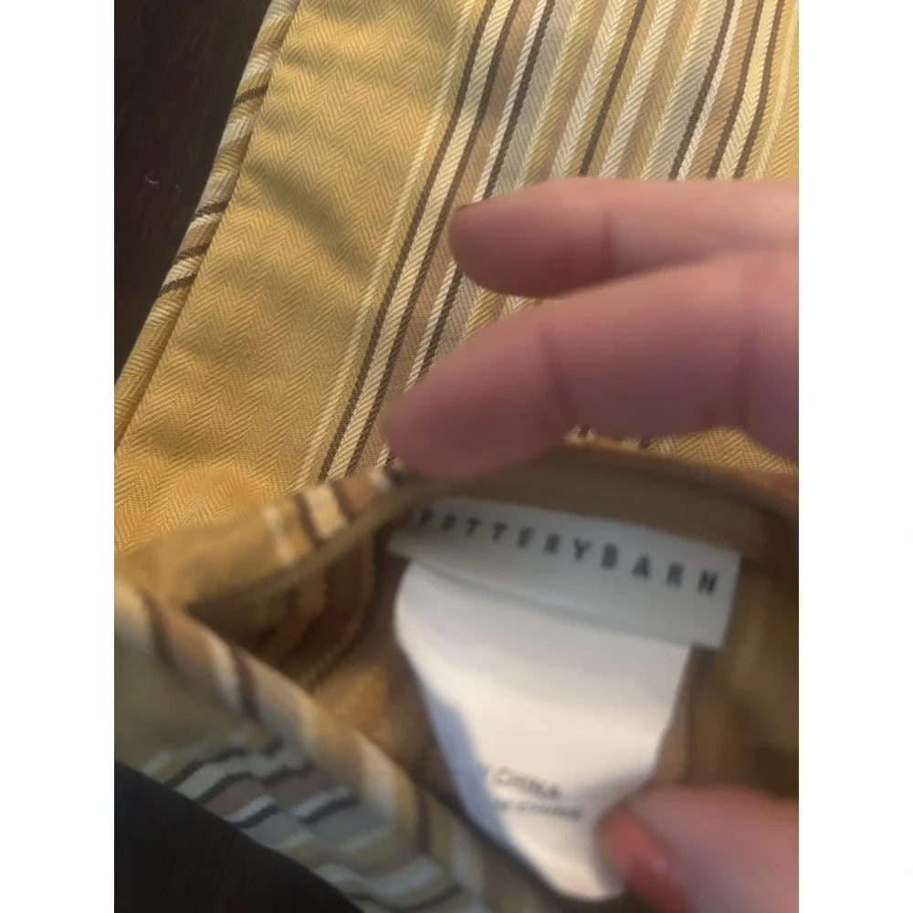 Pottery Barn Striped White & Tan Striped‎ Pillow Cover 20